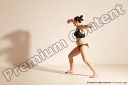 Underwear Martial art Woman White Moving poses Average long colored Dynamic poses Academic